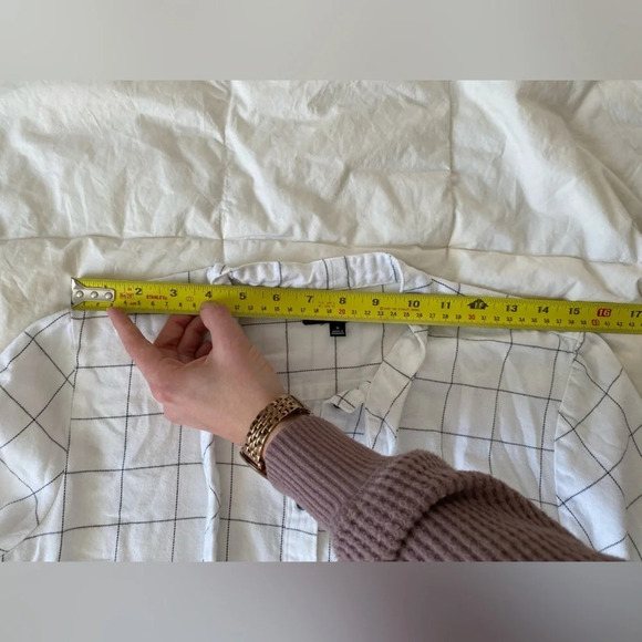 MADEWELL Cotton Flannel Boxy Fit  Button Up Striped Shirt Size M - Picture 9 of 11